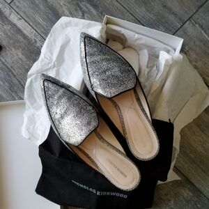 Nicholas Kirkwood Beya Metallic Boucle Mules, size 41 (11B)